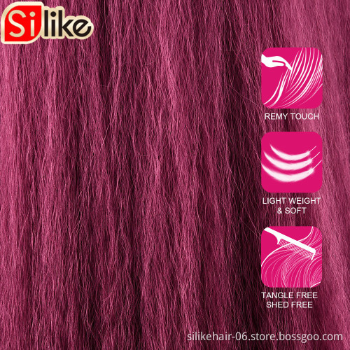 Silky 24 Inch Long Chic Style Kinky Straight Hair Headband Wig With Pre-attached Scarf Synthetic Yaki Straight Headband Wigs
